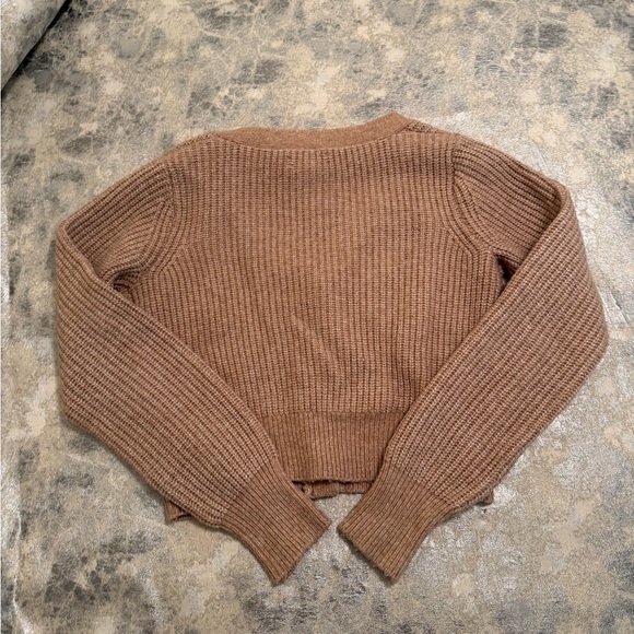 Tan Button Front Cardigan Sweater - Picture 6 of 7